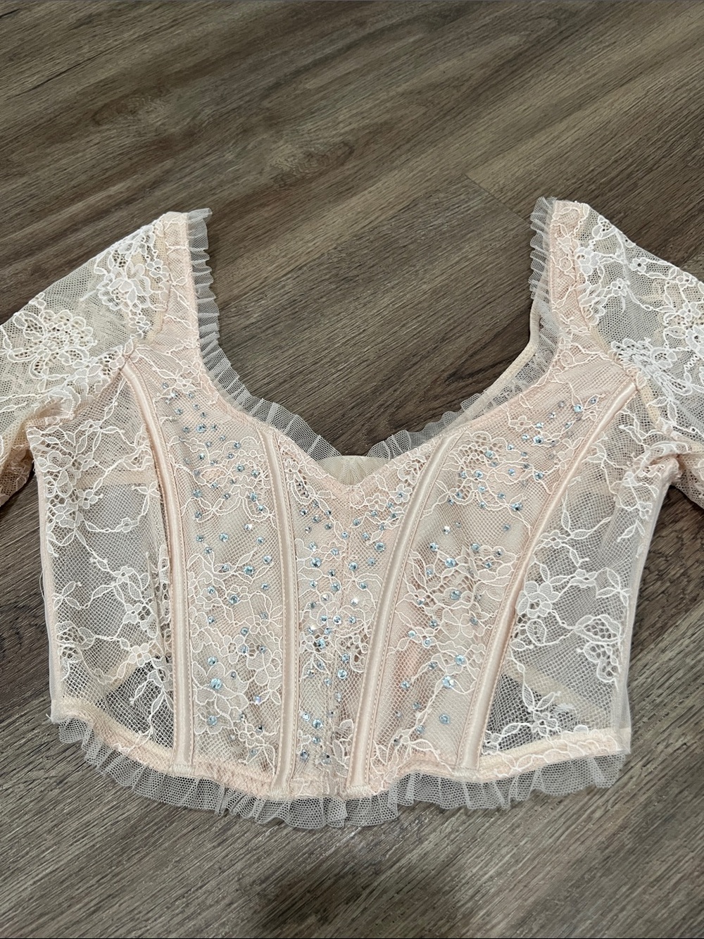 Victoria's Secret Blush Pink Lace Corset Top